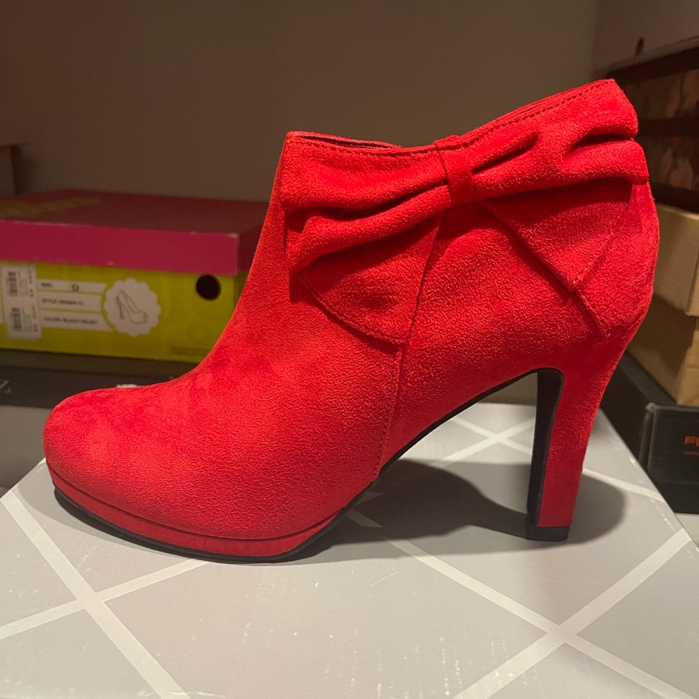 Red stiletto boot